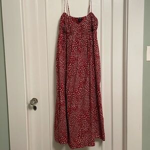 J Crew Empire-waist midi dress in strawberry swirl print
